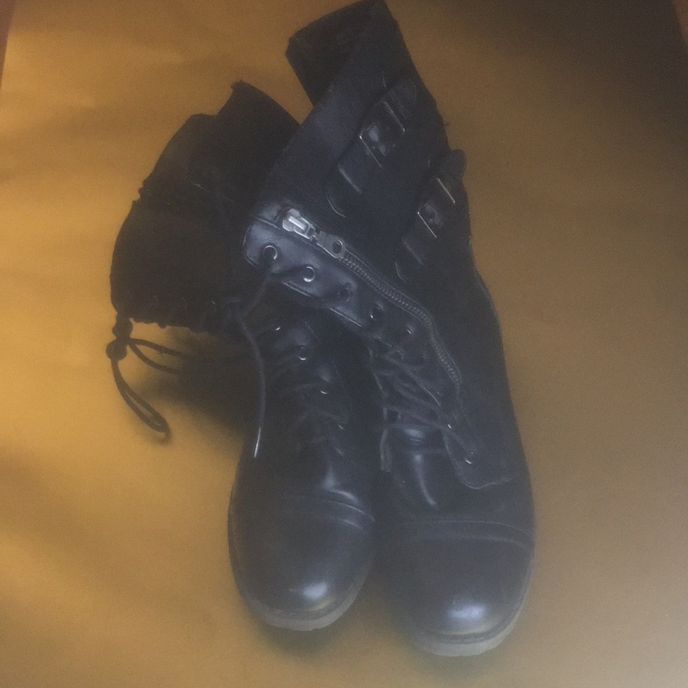 Black combat boots
